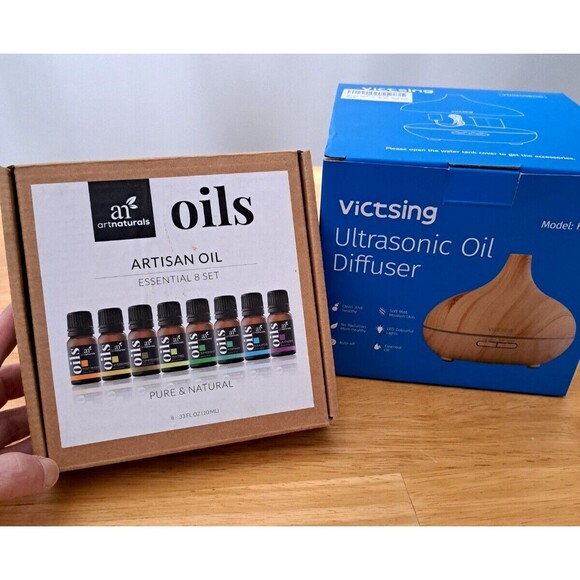 Victsing Ultrasonic Oil Diffuser & Art Naturals Essential Oils (6) Aromatherapy - Picture 10 of 11